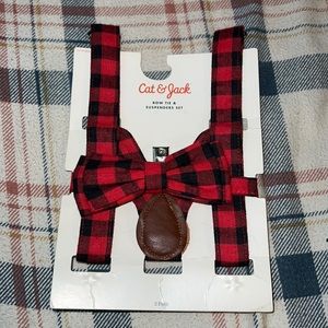 Cat and Jack bow tie and suspenders set